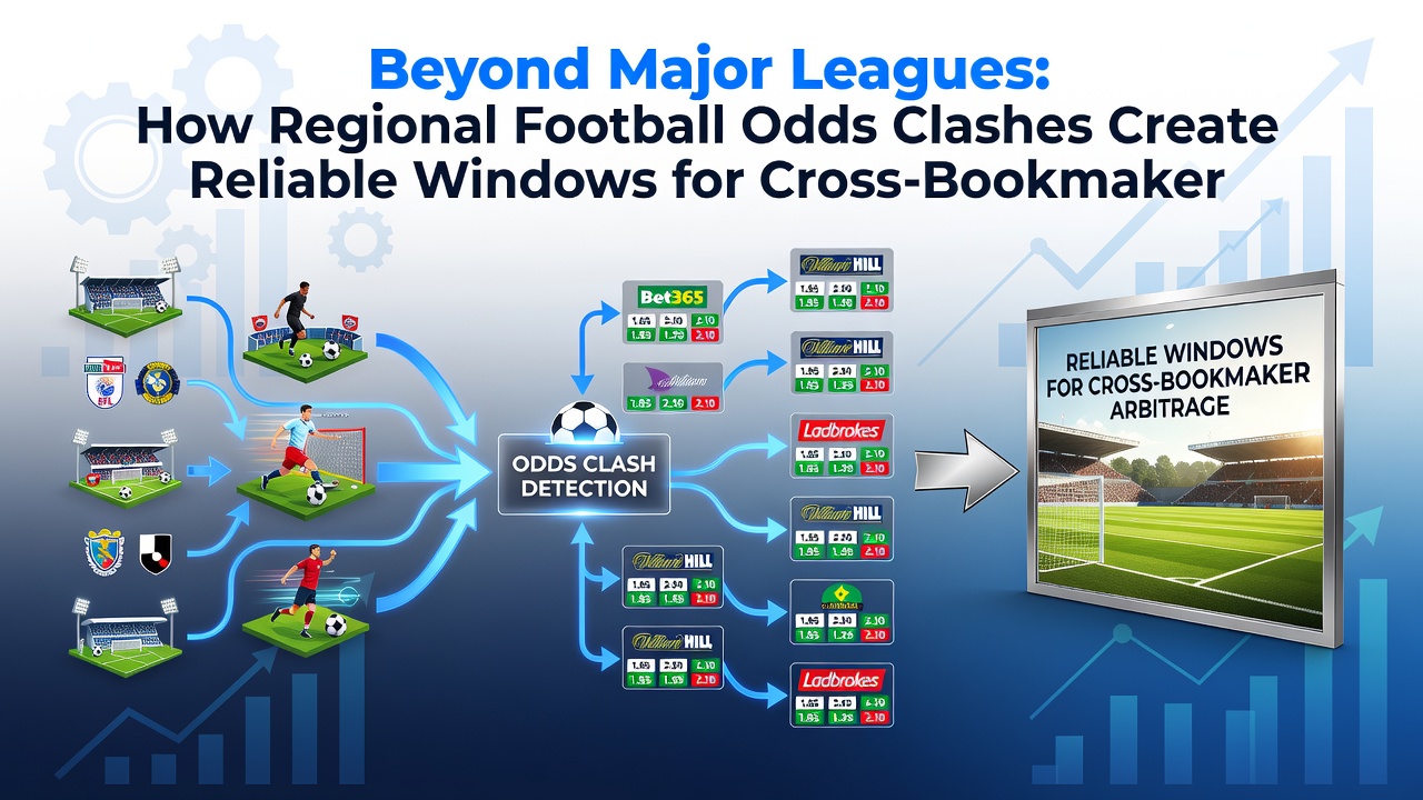 Software dashboard displaying live regional football odds across international bookmakers