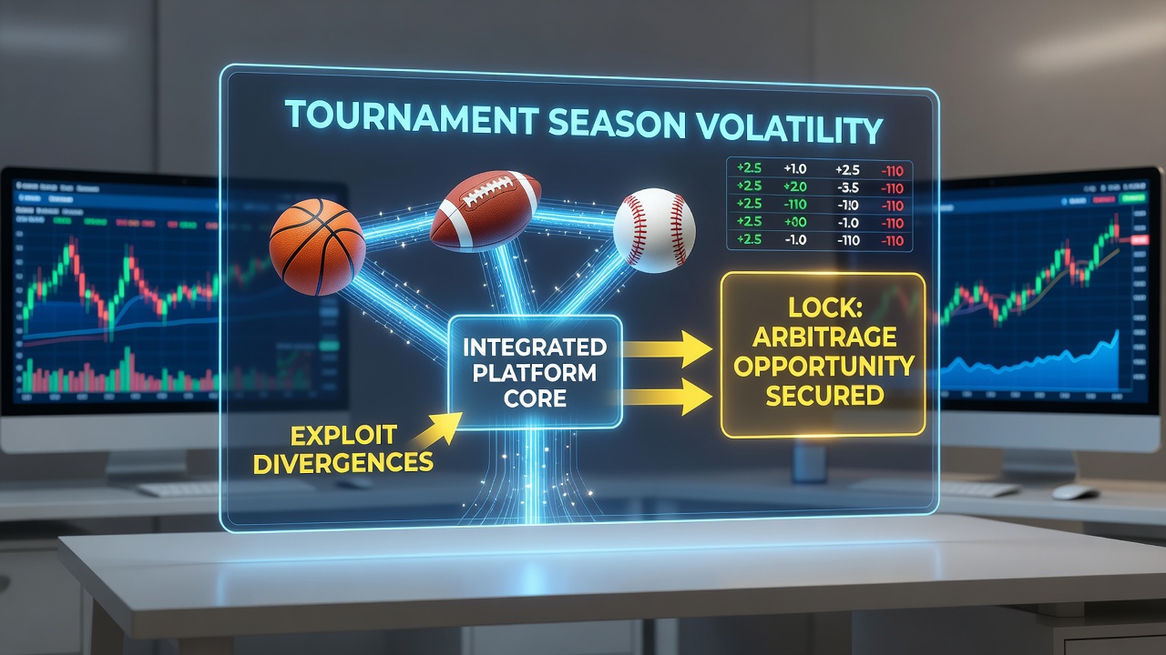 Dashboard view of cross-sport arbitrage opportunities across tennis and basketball markets