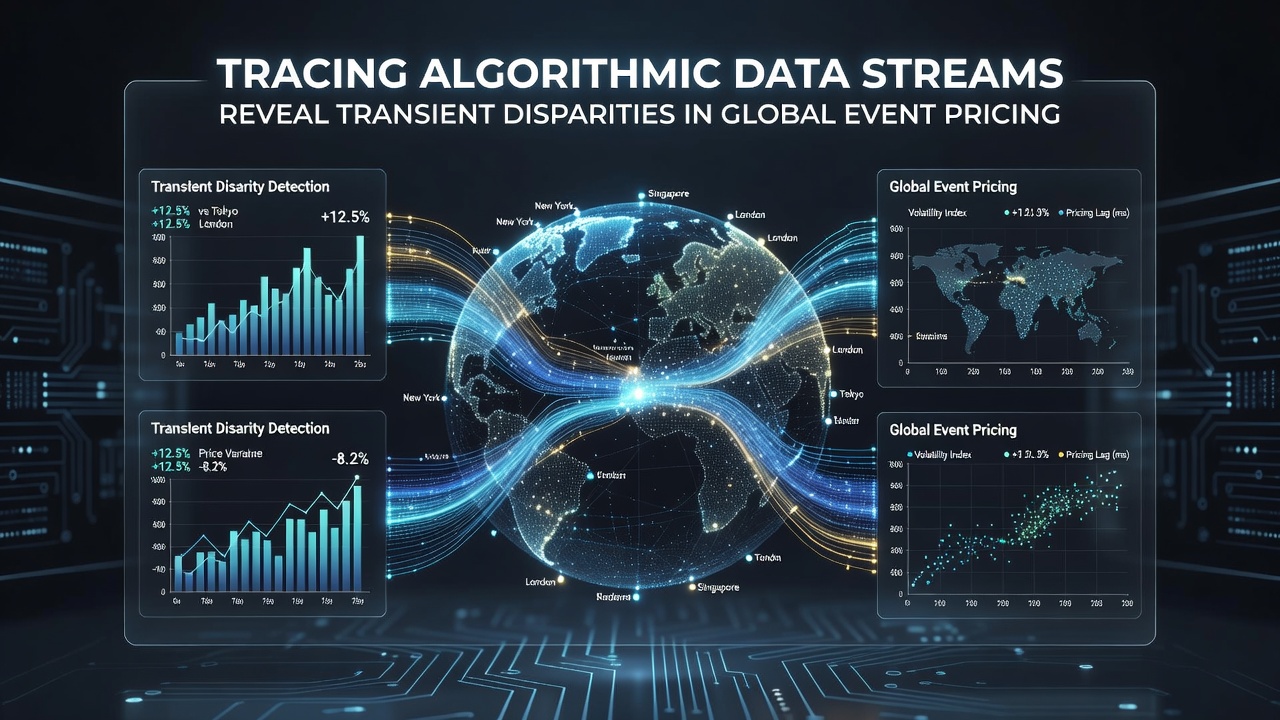 Dashboard displaying real-time algorithmic detection of price disparities across international event platforms